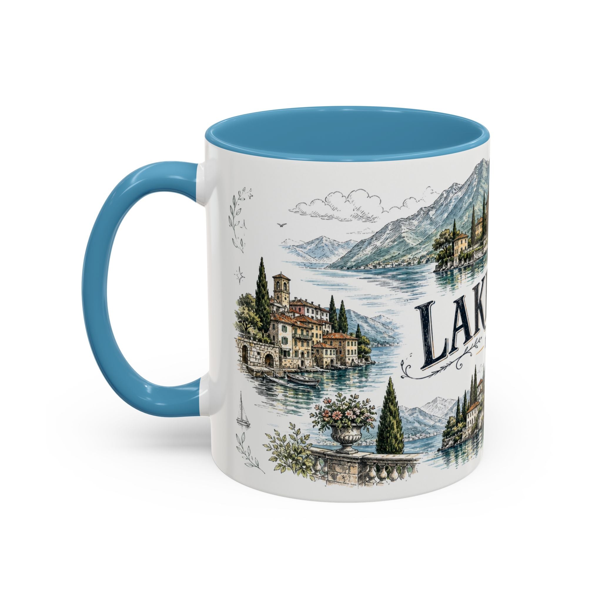 Lake Como Mug, Italy Travel Souvenir, Bucket List Gift, Accent Ceramic Coffee Mug 11oz 15oz