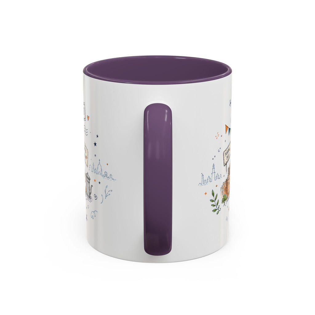 New Delhi Coffee Mug | India Souvenir Travel Gift | Accent Color Ceramic 11oz 15oz
