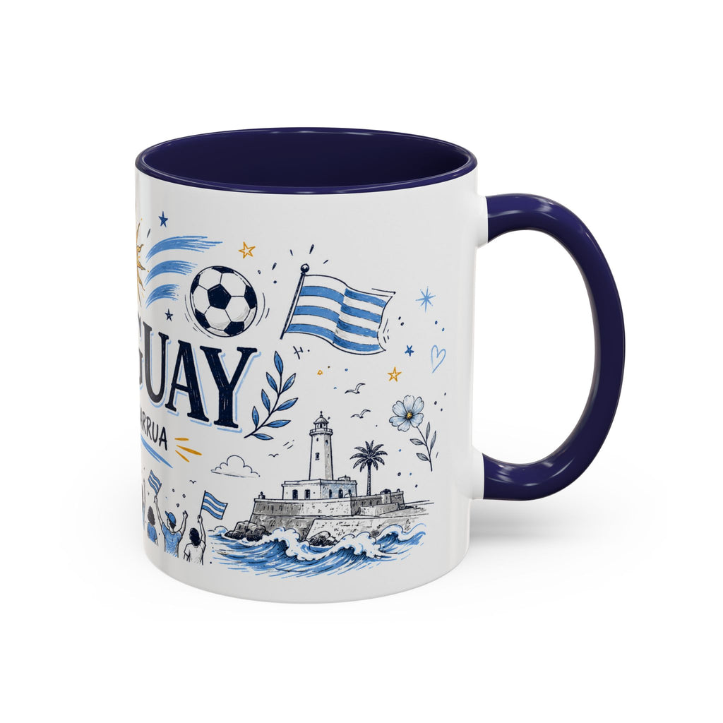 Uruguay Soccer Coffee Mug | World Cup Fan Gift | Accent Color Ceramic 11oz 15oz Match Day Cup
