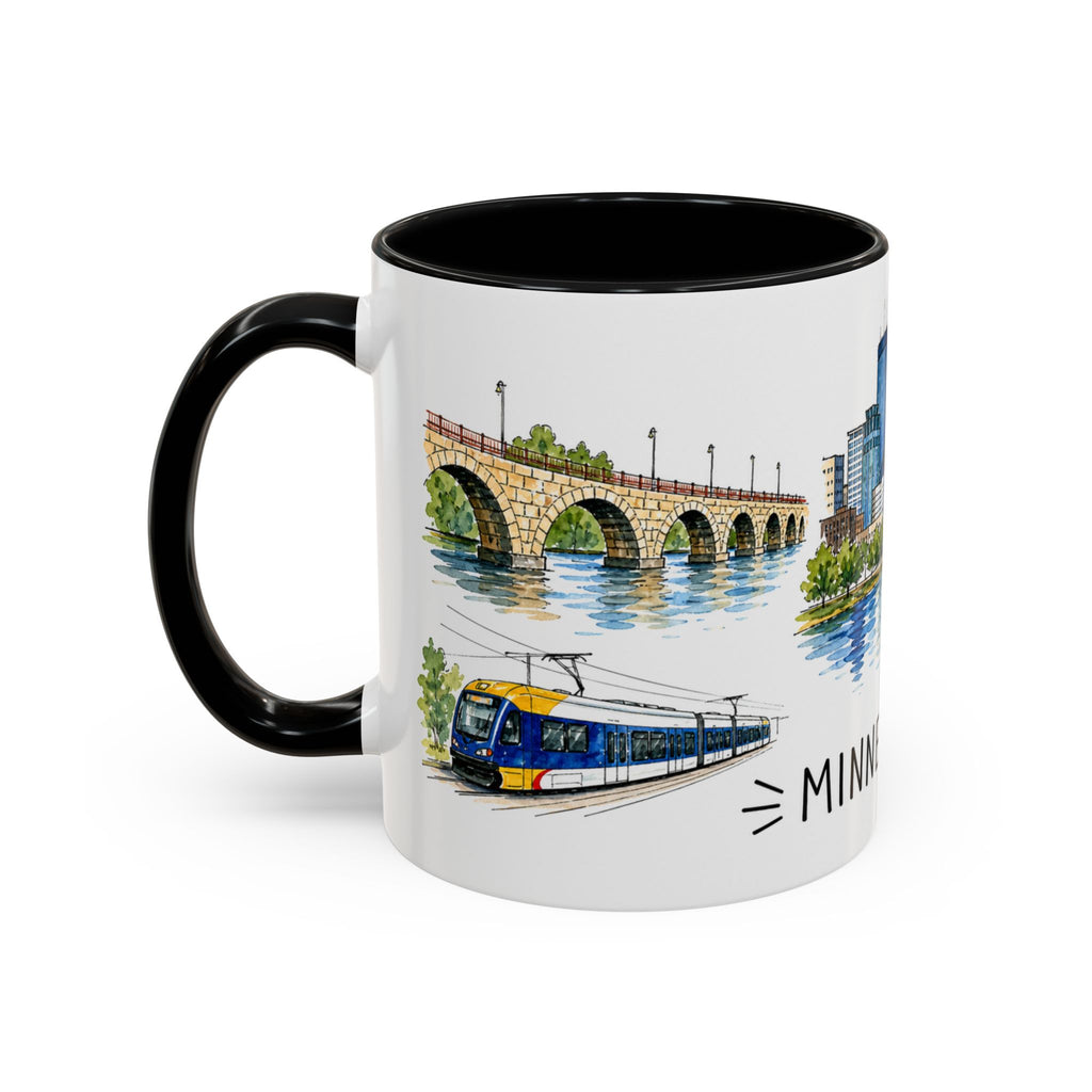 Minneapolis Illustrated Travel Mug | City Souvenir Accent Coffee Mug | 11oz 15oz Ceramic Cup