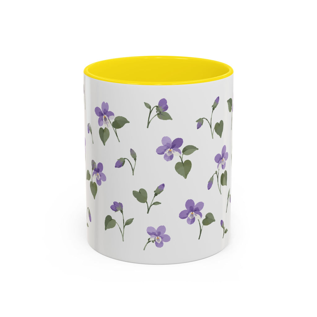 Rhode Island Violet Mug, State Flower Floral Coffee Cup, 11oz Botanical Gift