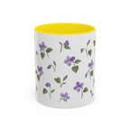 Rhode Island Violet Mug, State Flower Floral Coffee Cup, 11oz Botanical Gift