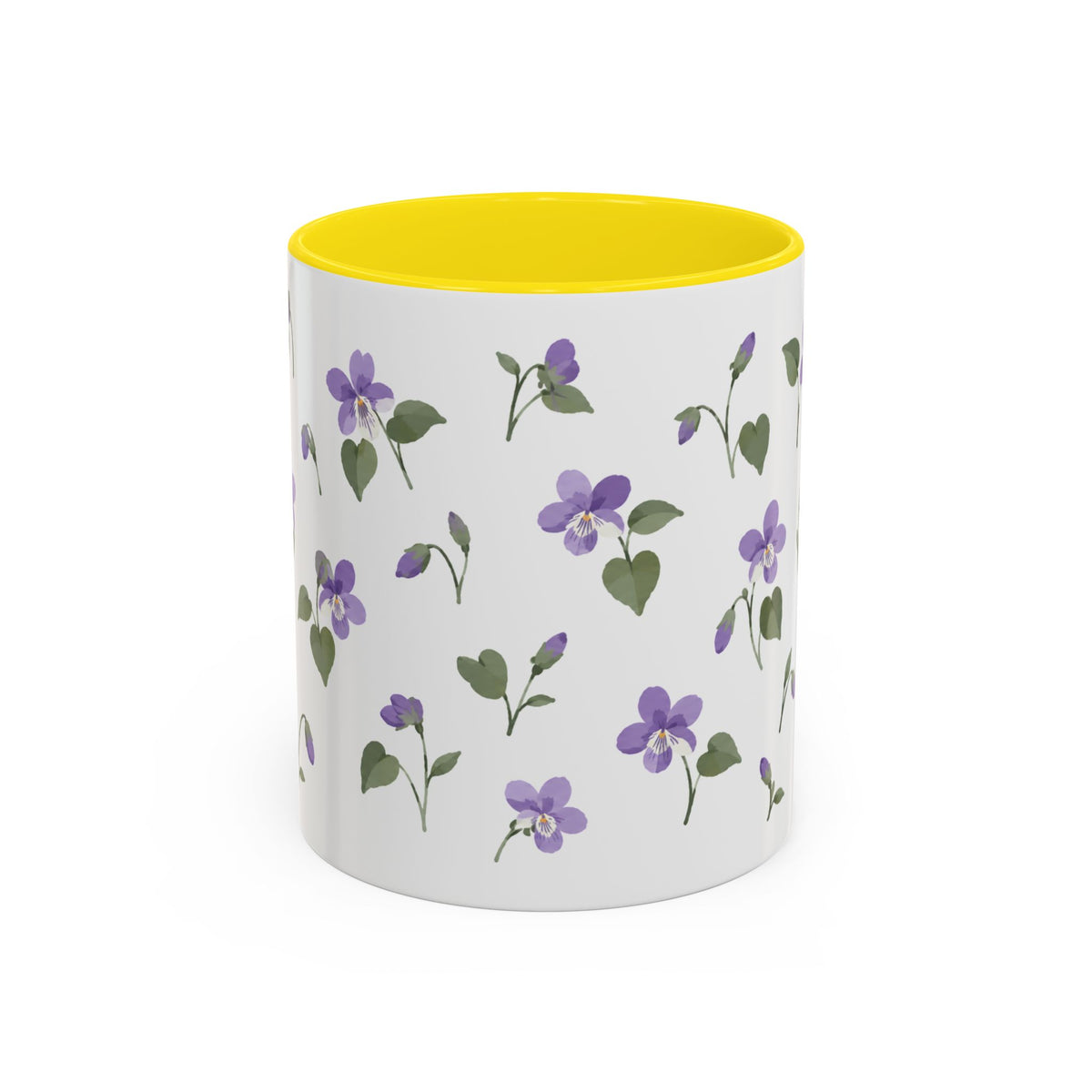 Rhode Island Violet Mug, State Flower Floral Coffee Cup, 11oz Botanical Gift
