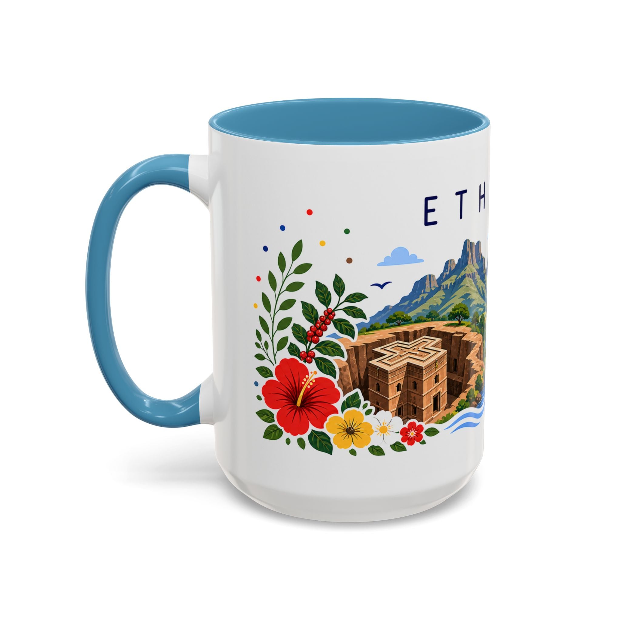 Ethiopia Coffee Mug | Travel Souvenir Accent Mug | Place Gift Ceramic Cup 11oz 15oz