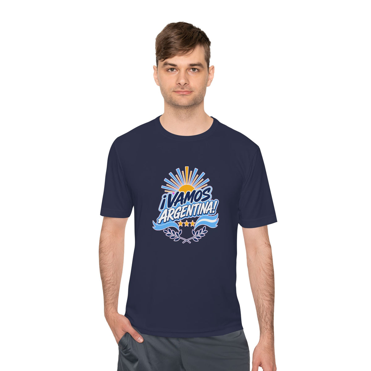 Argentina Soccer T Shirt, ¡Vamos Argentina! Tee, World Football Fan Shirt, Moisture Wicking Sport Tee