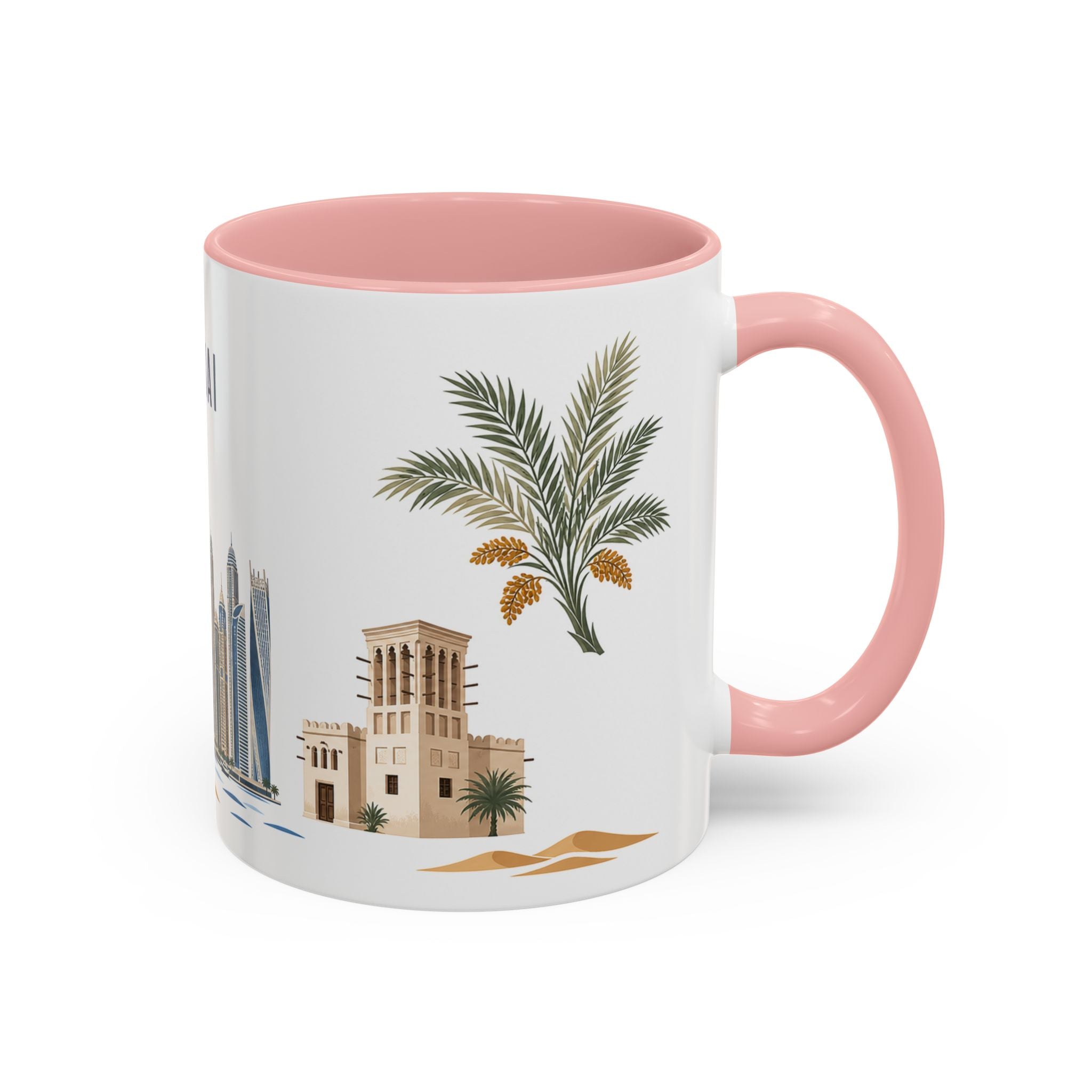 Dubai Coffee Mug | United Arab Emirates Travel Souvenir | Porcelain Decal City Gift | 11oz 15oz Accent Mug