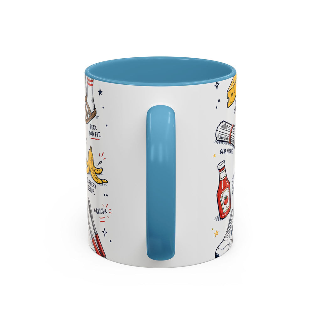 Dad Jokes Sorry Not Sorry Coffee Mug | Father's Day Gift for Dad | Accent Color Ceramic 11oz 15oz