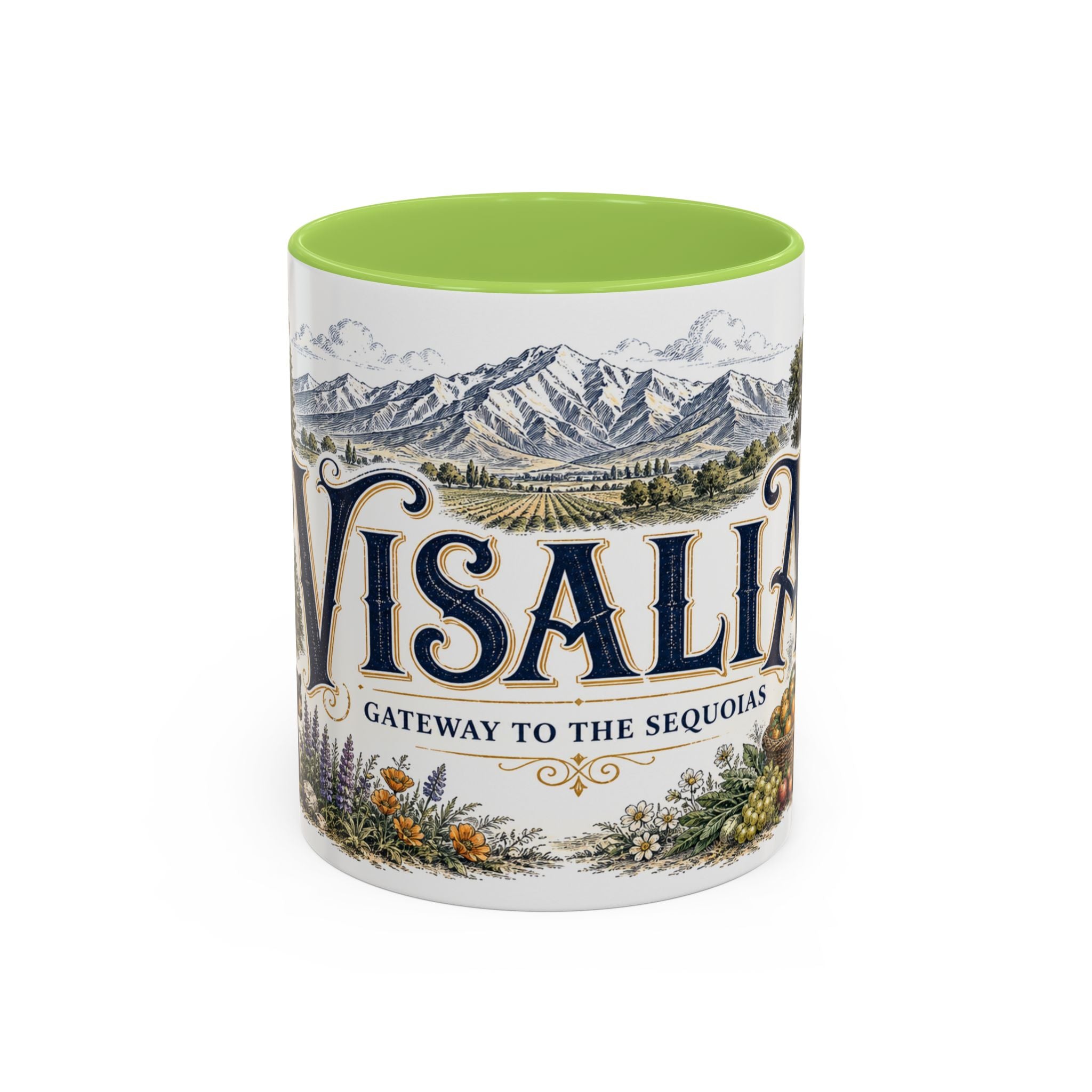 Visalia Coffee Mug | United States Travel Souvenir | Vintage Illustrated City Gift | 11 oz 15 oz Accent Mug