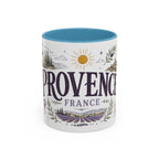 Provence Coffee Mug | Travel Destination Souvenir Gift | Accent Color Ceramic 11oz 15oz