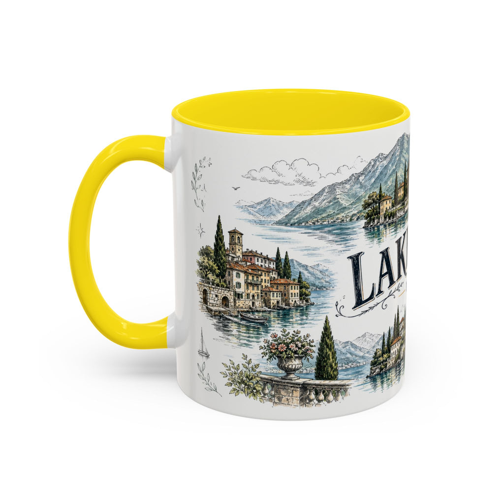 Lake Como Mug, Italy Travel Souvenir, Bucket List Gift, Accent Ceramic Coffee Mug 11oz 15oz
