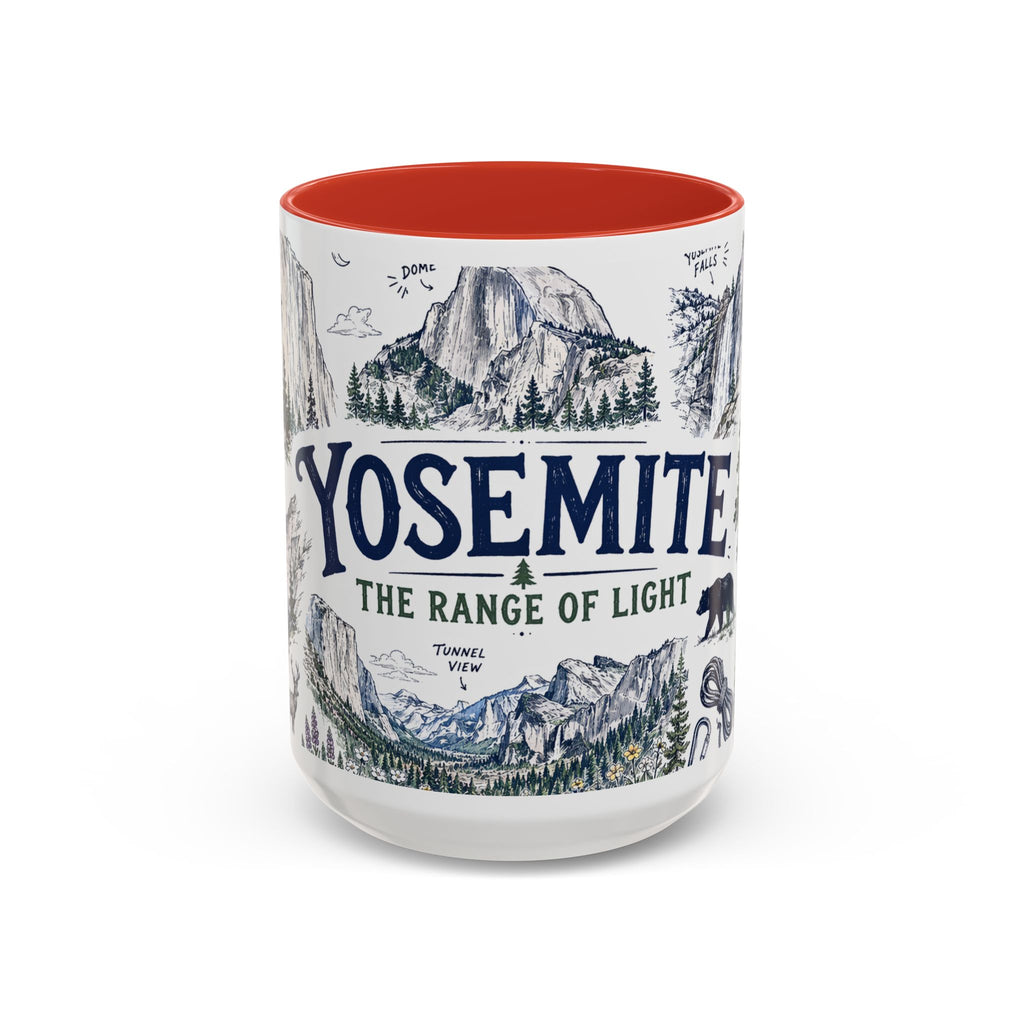 Yosemite National Park Coffee Mug | Hiking Camping Nature Gift | Accent Color Ceramic 11oz 15oz