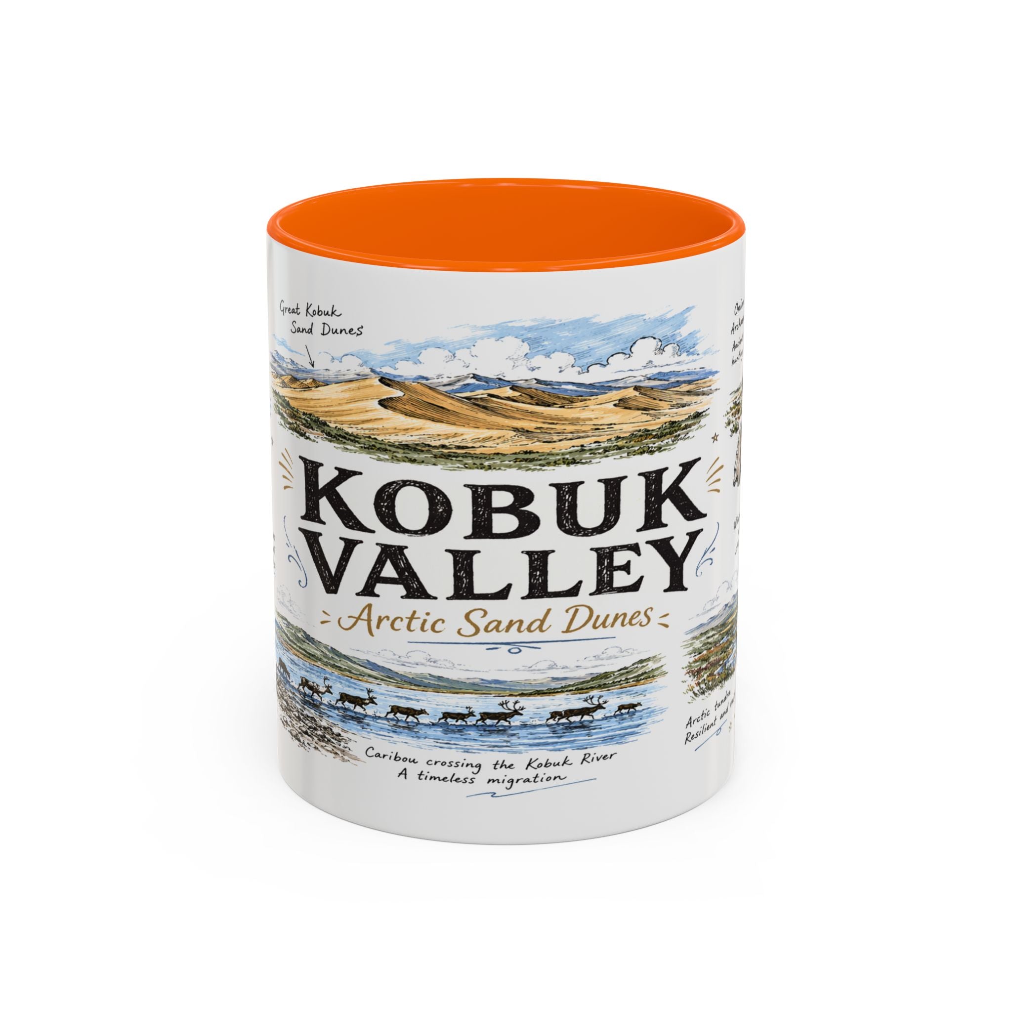 Kobuk Valley National Park Coffee Mug | Alaska Arctic Sand Dunes Gift | Accent Color Ceramic 11oz 15oz