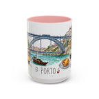 Porto Illustrated Travel Mug | City Souvenir Accent Coffee Mug | 11oz 15oz Ceramic Cup