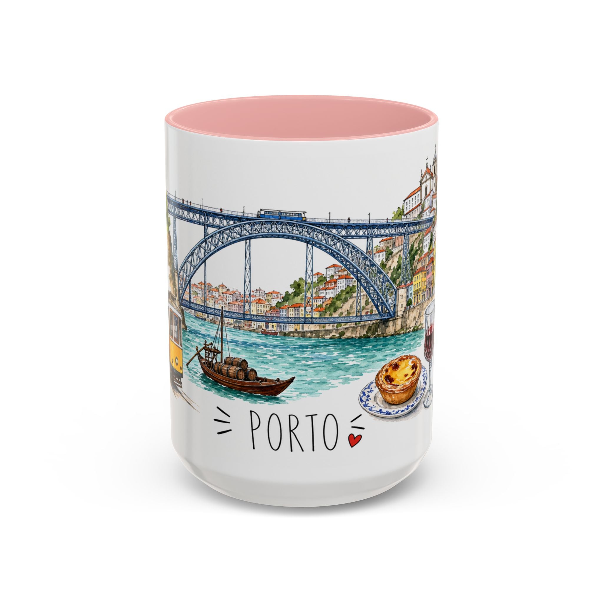 Porto Illustrated Travel Mug | City Souvenir Accent Coffee Mug | 11oz 15oz Ceramic Cup