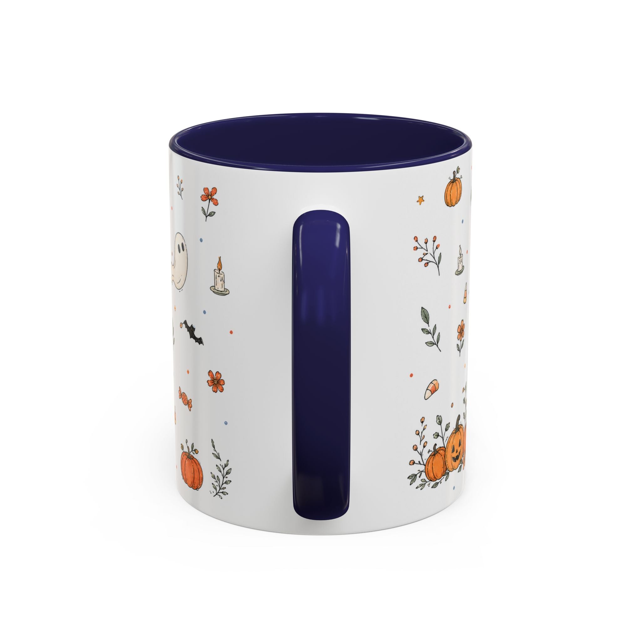 Halloween Party Mug | Ghost Black Cat Candy Watercolor Gift | Accent Cup 11oz 15oz