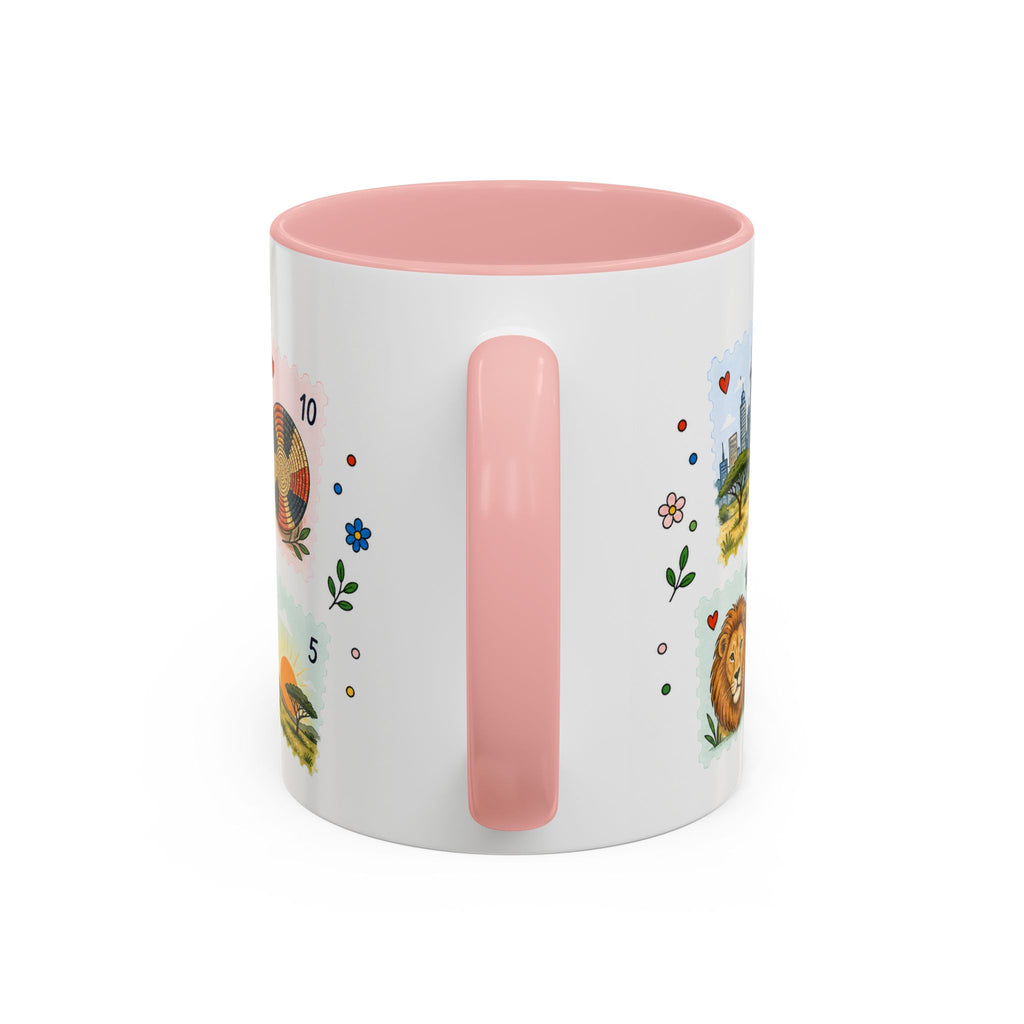 Nairobi Coffee Mug | Postage Stamp Collage Mug | Travel Souvenir Accent Cup 11oz 15oz