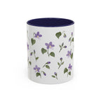 Wisconsin Wood Violet Mug, State Flower Floral Coffee Cup, 11oz Botanical Gift