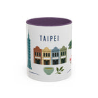 Taipei Coffee Mug | Taiwan Travel Souvenir | Porcelain Decal City Gift | 11oz 15oz Accent Mug