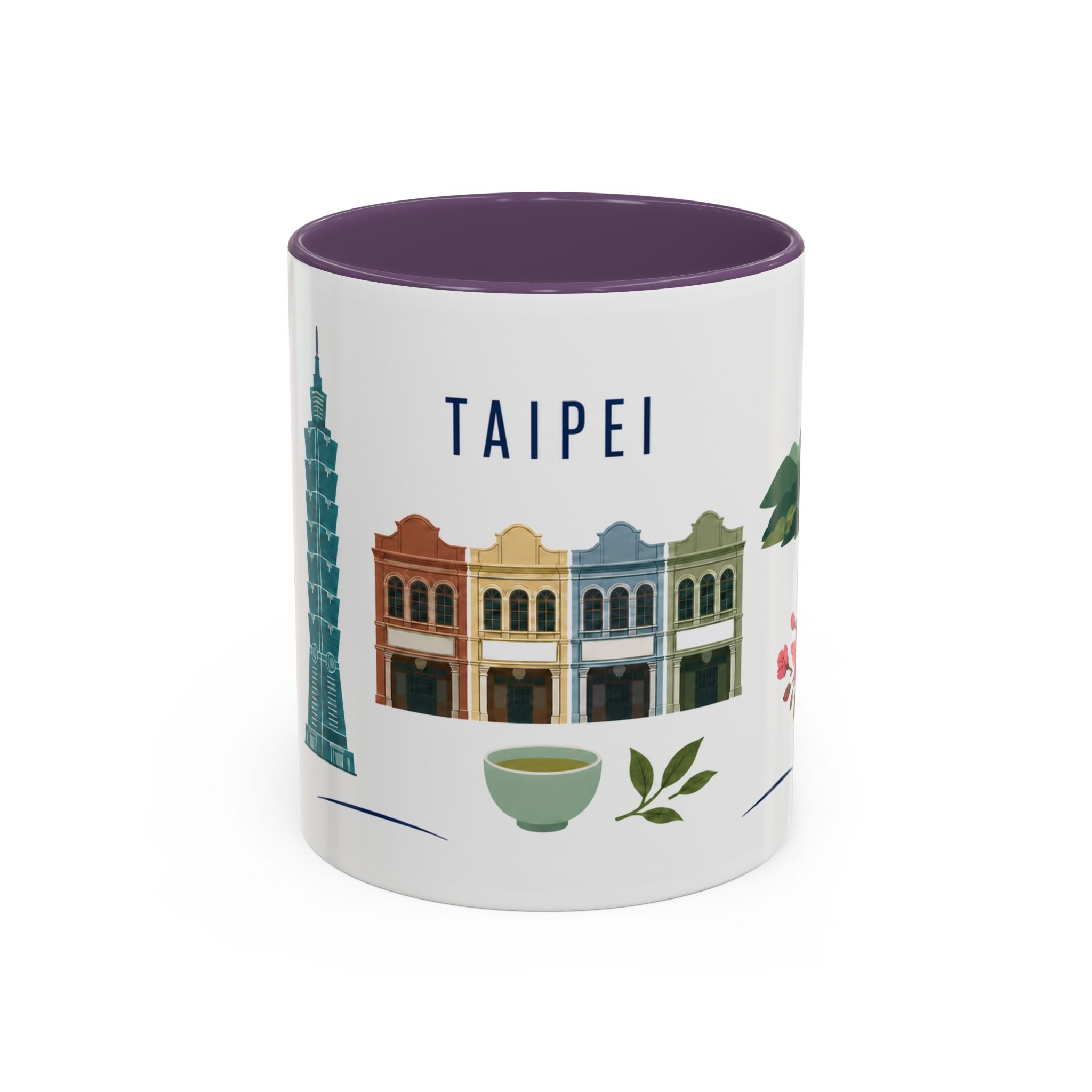 Taipei Coffee Mug | Taiwan Travel Souvenir | Porcelain Decal City Gift | 11oz 15oz Accent Mug