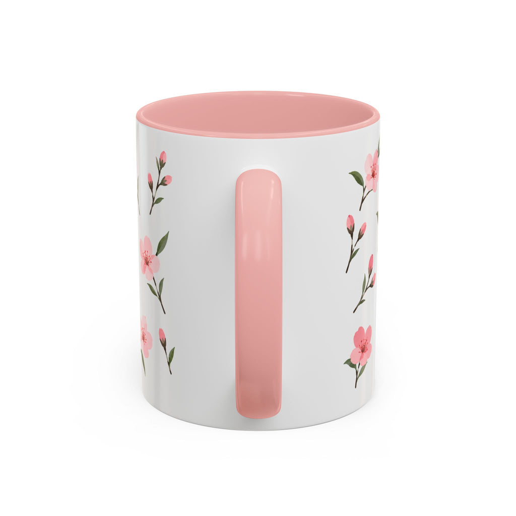 Delaware Peach Blossom Mug, State Flower Floral Coffee Cup, 11oz Botanical Gift