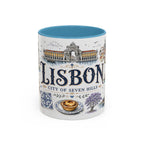 Lisbon Coffee Mug | Portugal Travel Souvenir | Vintage Illustrated City Gift | 11 oz 15 oz Accent Mug