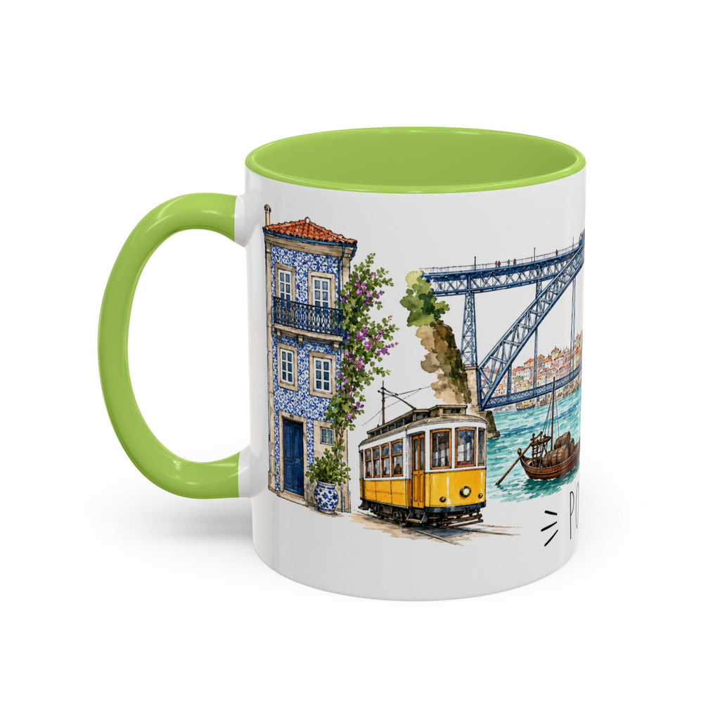 Porto Illustrated Travel Mug | City Souvenir Accent Coffee Mug | 11oz 15oz Ceramic Cup