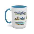 Salt Lake City Illustrated Travel Mug | City Souvenir Accent Coffee Mug | 11oz 15oz Ceramic Cup