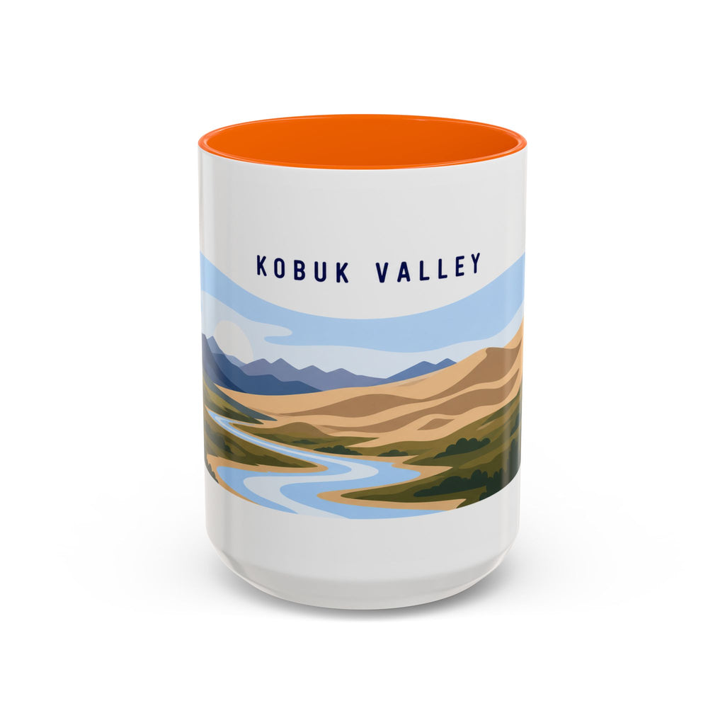 Kobuk Valley National Park Coffee Mug | Solid Color Block Park Souvenir | 11oz 15oz Accent Mug