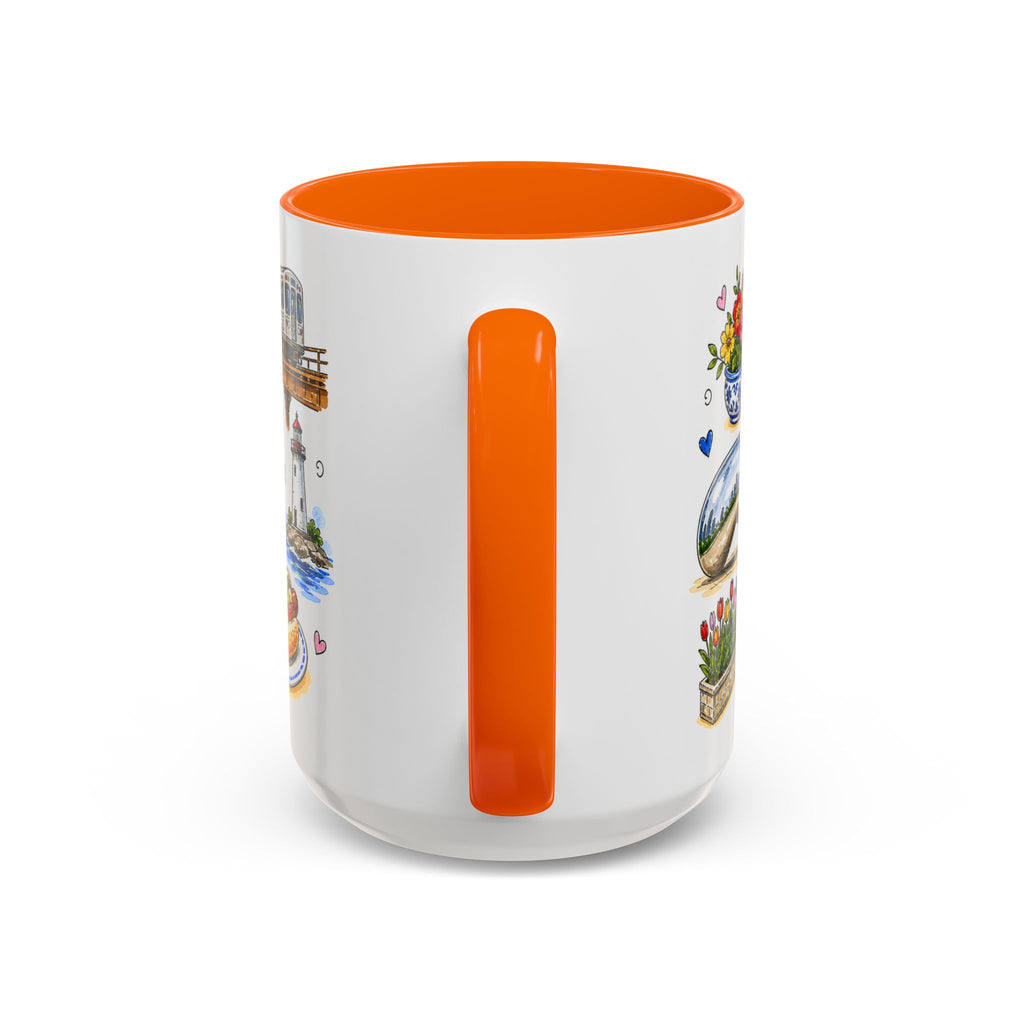 Chicago Illustrated Travel Mug | City Souvenir Accent Coffee Mug | 11oz 15oz Ceramic Cup
