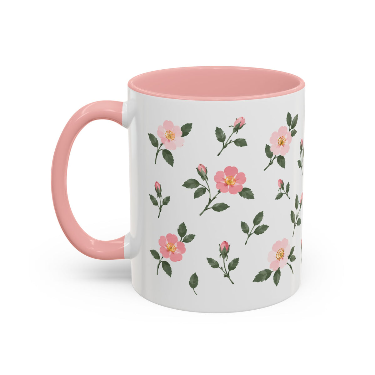 North Dakota Wild Prairie Rose Mug, State Flower Floral Coffee Cup, 11oz Botanical Gift