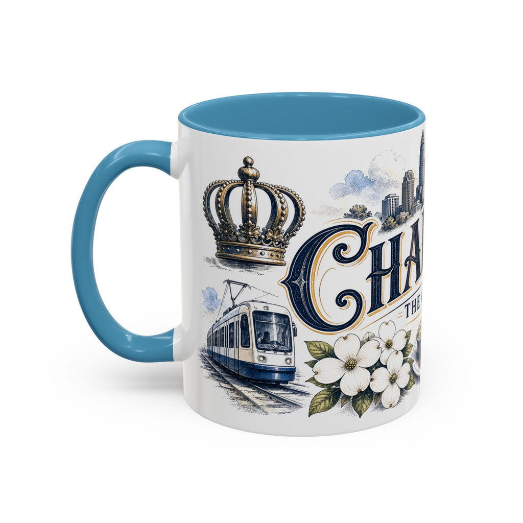 Charlotte Coffee Mug | United States Travel Souvenir | Vintage Illustrated City Gift | 11 oz 15 oz Accent Mug