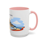 Mont Saint Michel Coffee Mug | Travel Destination Souvenir Gift | Accent Color Ceramic 11oz 15oz