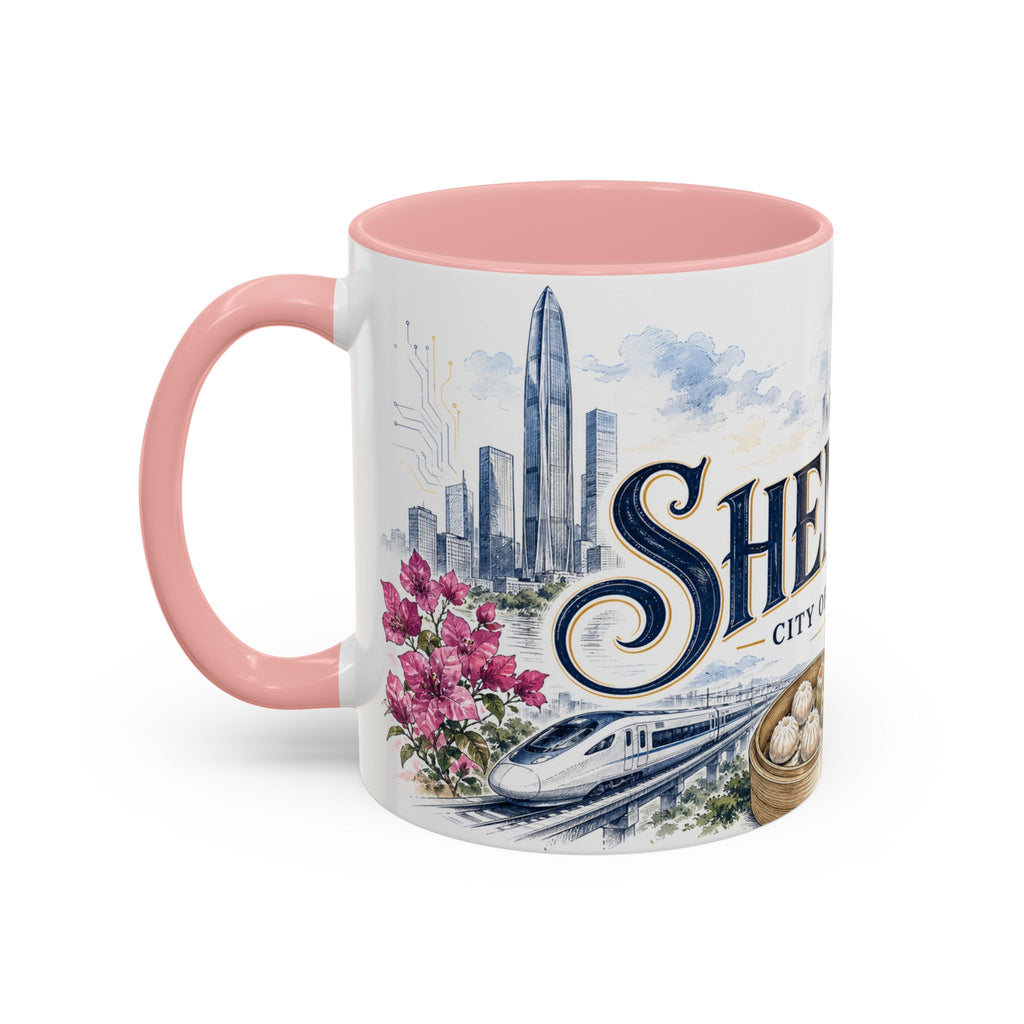 Shenzhen Coffee Mug | China Travel Souvenir | Vintage Illustrated City Gift | 11 oz 15 oz Accent Mug