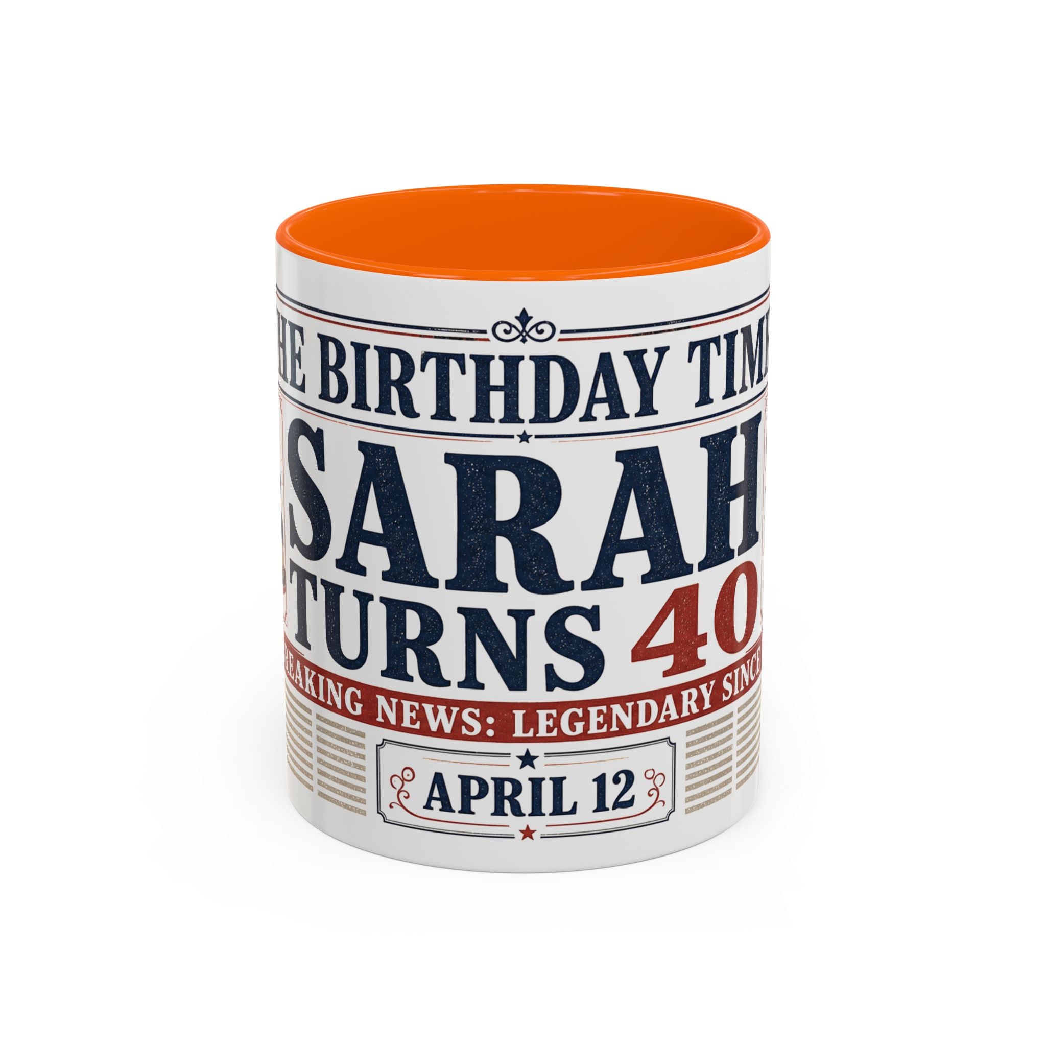 Birthday Newspaper Mug | Custom Name Age Date Gift | The Birthday Times Coffee Cup 11oz 15oz