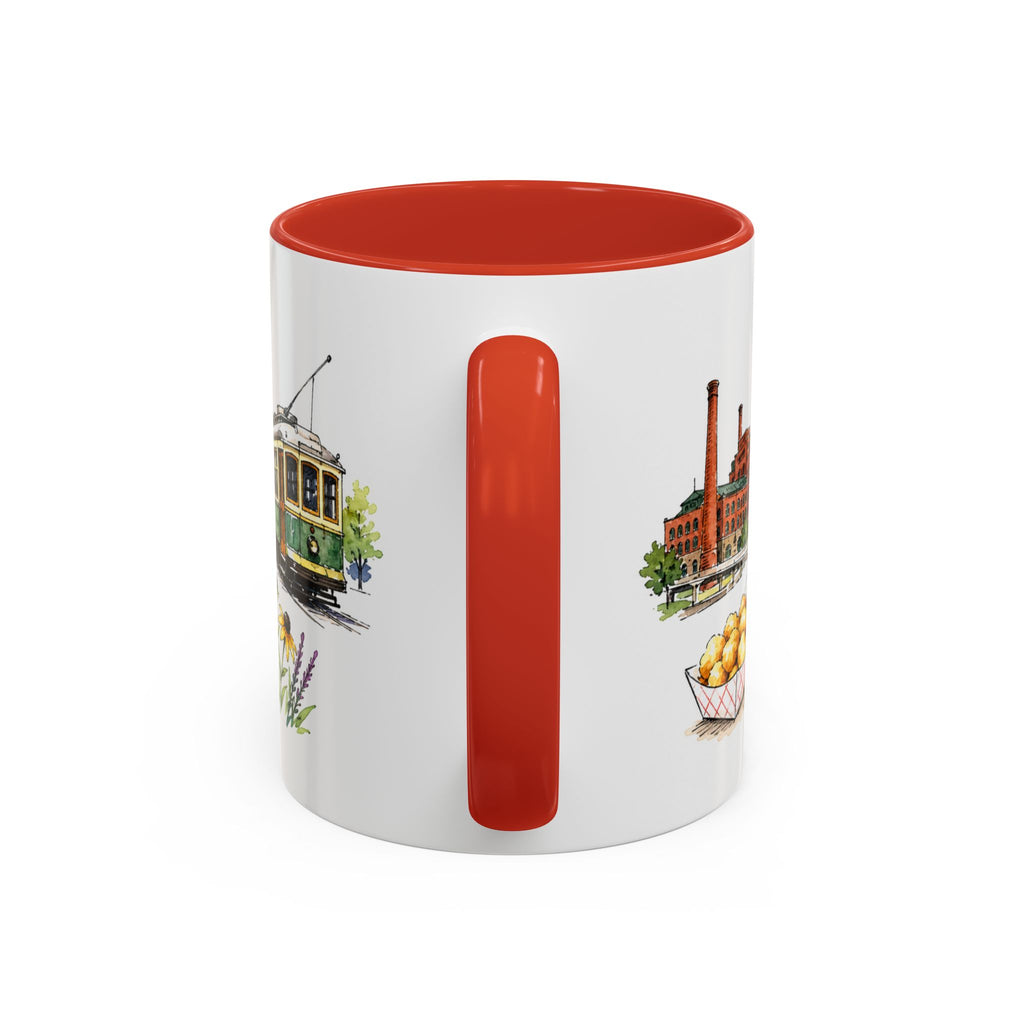 Milwaukee Illustrated Travel Mug | City Souvenir Accent Coffee Mug | 11oz 15oz Ceramic Cup