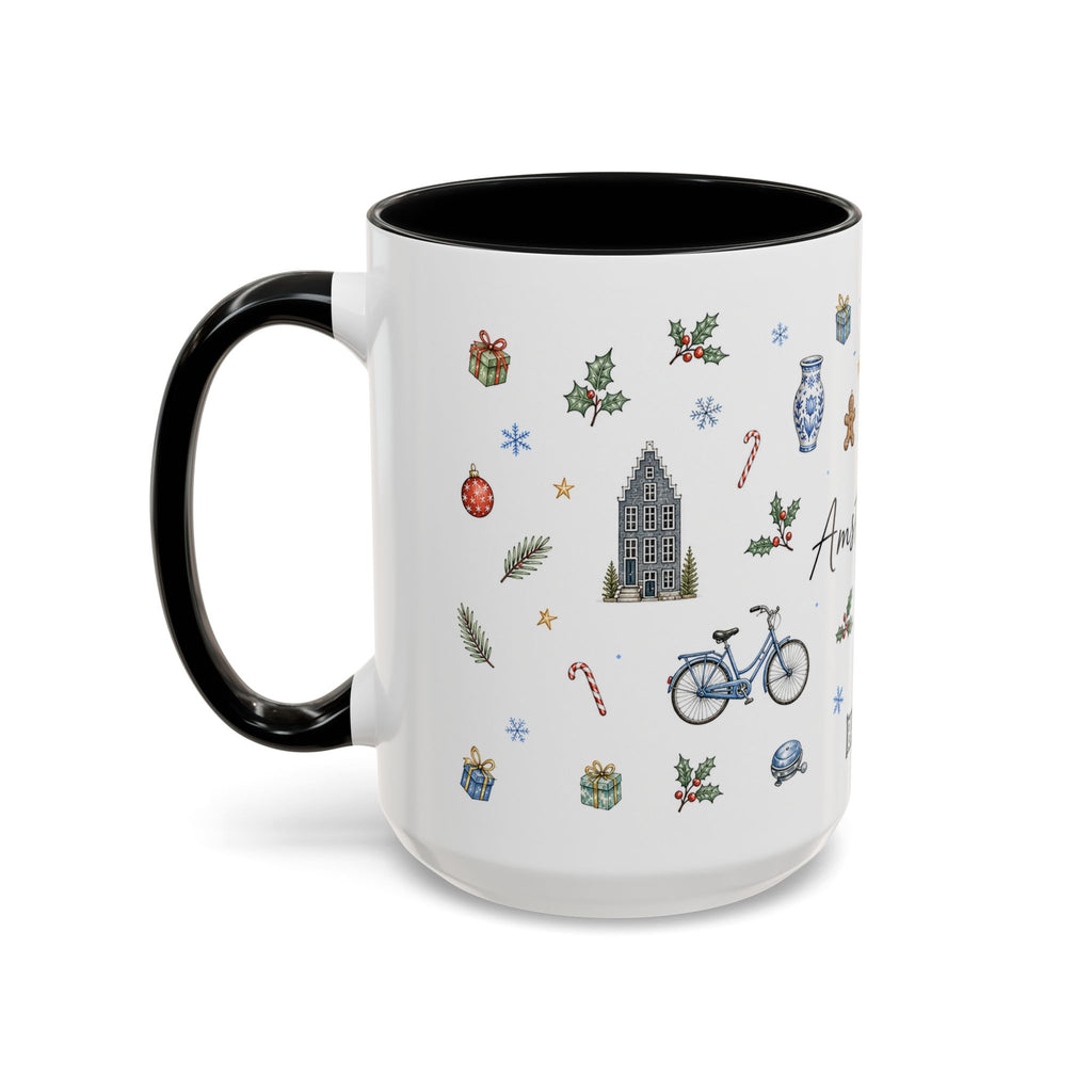 Amsterdam Christmas Watercolor Mug | Festive City Souvenir Coffee Cup