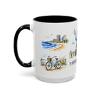 Virginia Beach Illustrated Travel Mug | City Souvenir Accent Coffee Mug | 11oz 15oz Ceramic Cup