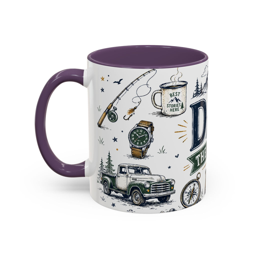 Dad The Legend Coffee Mug | Father's Day Gift for Dad | Accent Color Ceramic 11oz 15oz