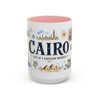Cairo Coffee Mug | Egypt Souvenir Travel Gift | Accent Color Ceramic 11oz 15oz