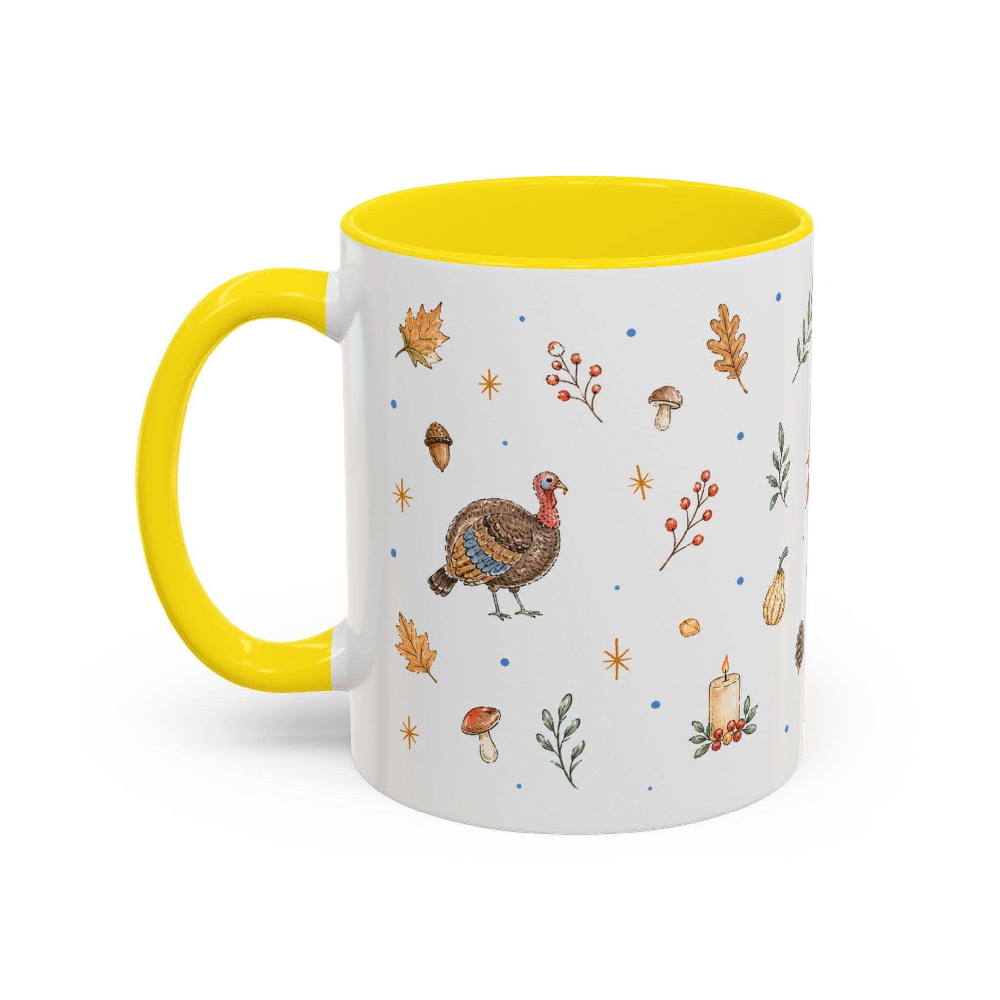 Thanksgiving Turkey Mug | Friendly Woodland Watercolor Gift | Autumn Accent Cup 11oz 15oz