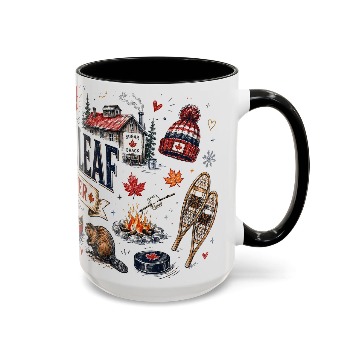 Maple Leaf Forever Coffee Mug | Canadian Pride Gift | Accent Color Ceramic 11oz 15oz