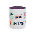 Miami Coffee Mug | Postage Stamp Collage Mug | Travel Souvenir Accent Cup 11oz 15oz