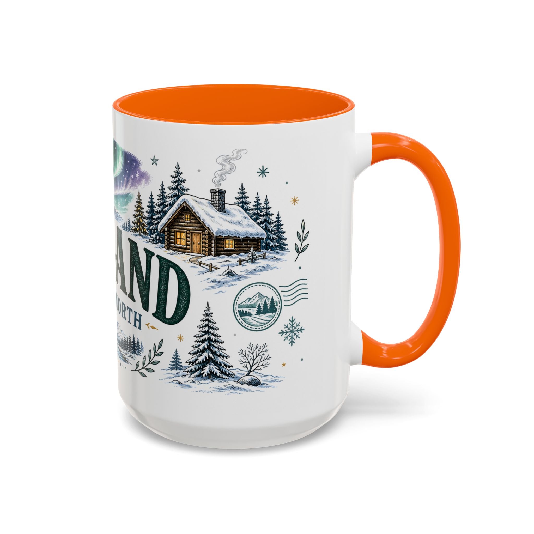 Lapland Coffee Mug | Travel Destination Souvenir Gift | Accent Color Ceramic 11oz 15oz
