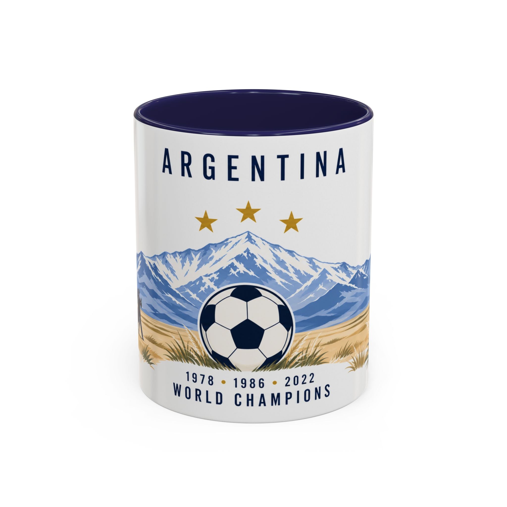 Argentina World Champions Mug | Three Time Soccer Champion Gift | Argentine Football Fan Cup | 1978–2022 | 11oz 15oz