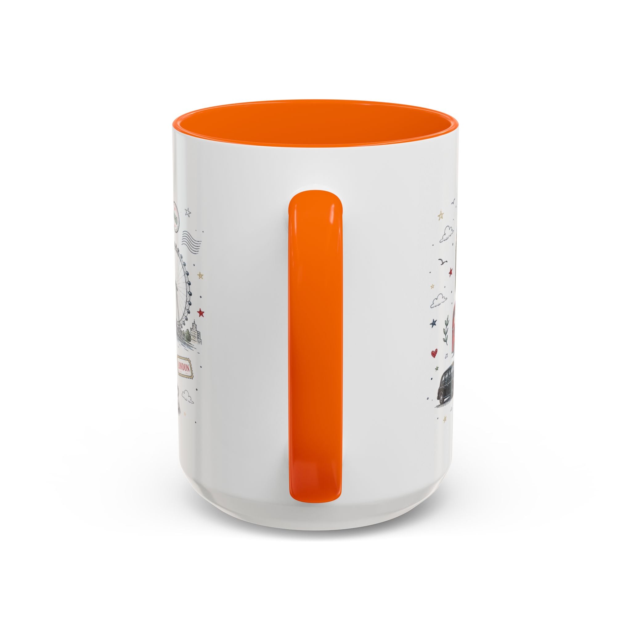 London Coffee Mug | England Souvenir Travel Gift | Accent Color Ceramic 11oz 15oz