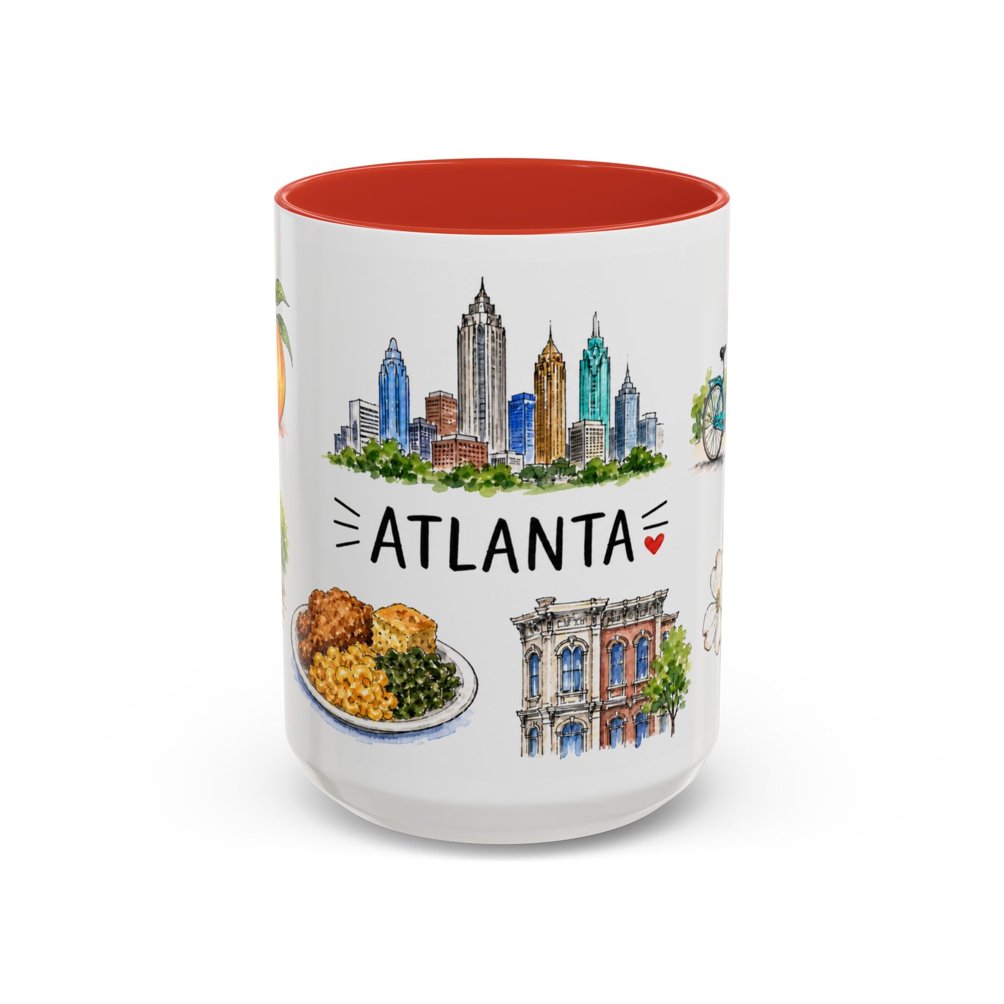 Atlanta Illustrated Travel Mug | City Souvenir Accent Coffee Mug | 11oz 15oz Ceramic Cup
