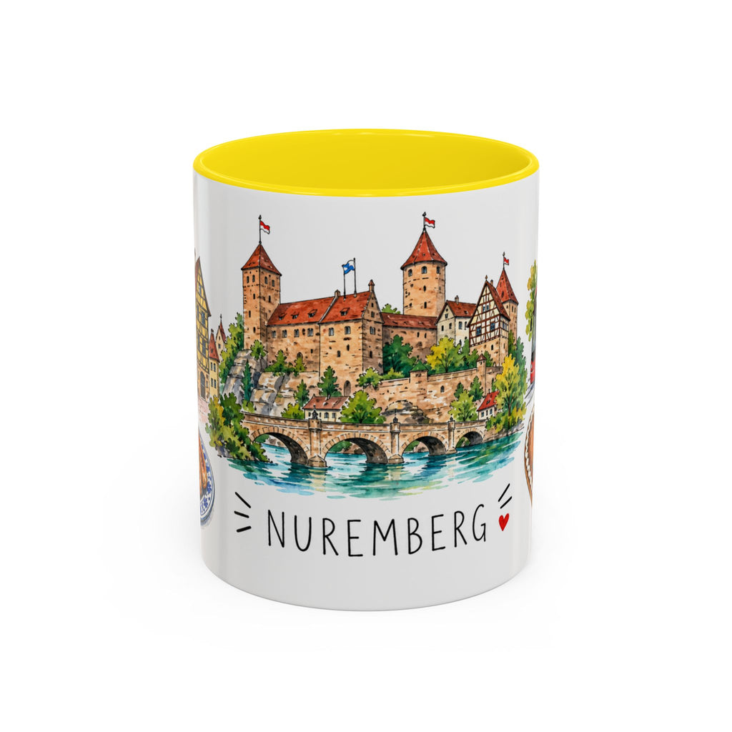 Nuremberg Illustrated Travel Mug | City Souvenir Accent Coffee Mug | 11oz 15oz Ceramic Cup