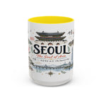 Seoul Coffee Mug | Korea Souvenir Travel Gift | Accent Color Ceramic 11oz 15oz