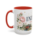 Indiana State Mug | Moving Away, Long Distance Friendship Gift | Botanical Map Accent Cup