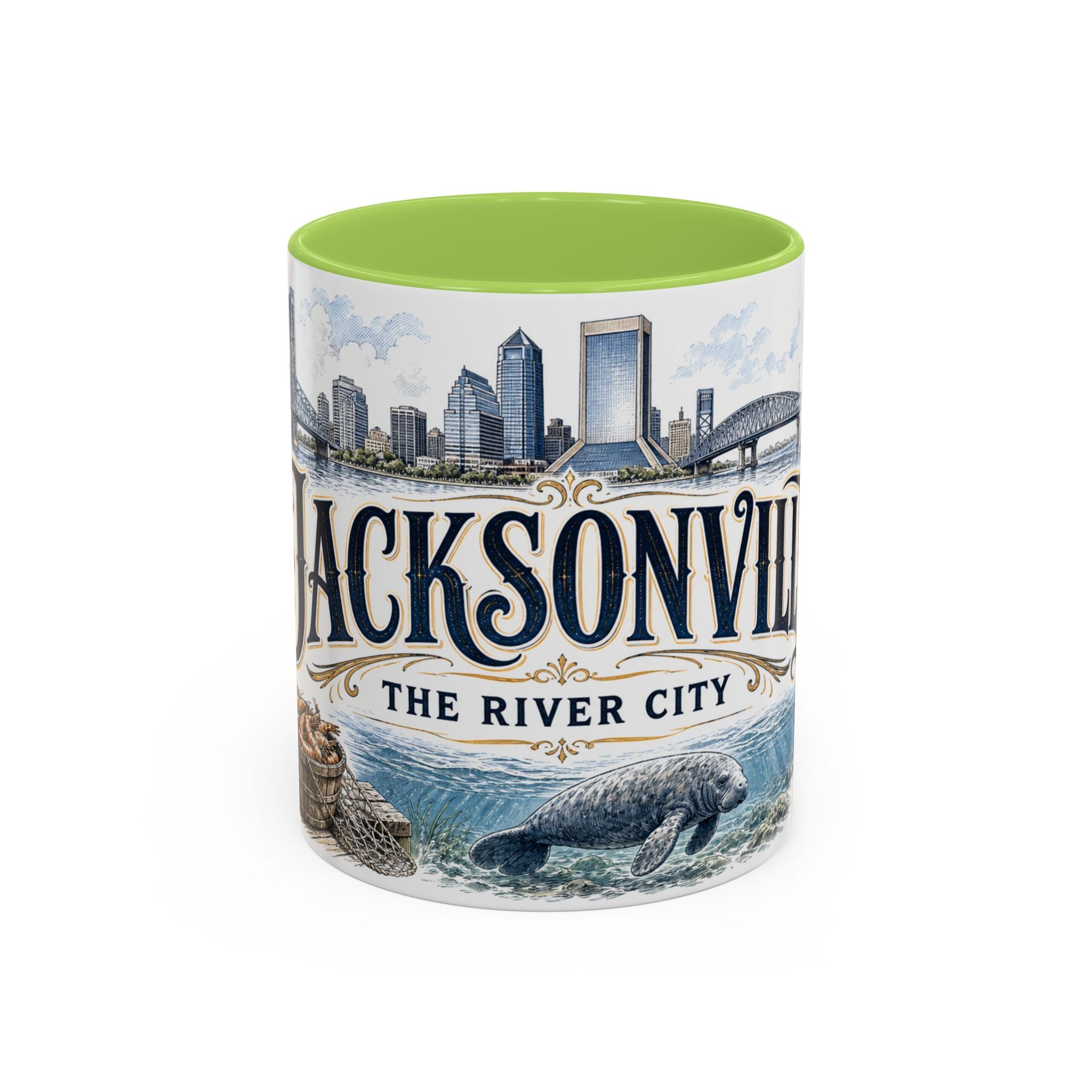 Jacksonville Coffee Mug | United States Travel Souvenir | Vintage Illustrated City Gift | 11 oz 15 oz Accent Mug